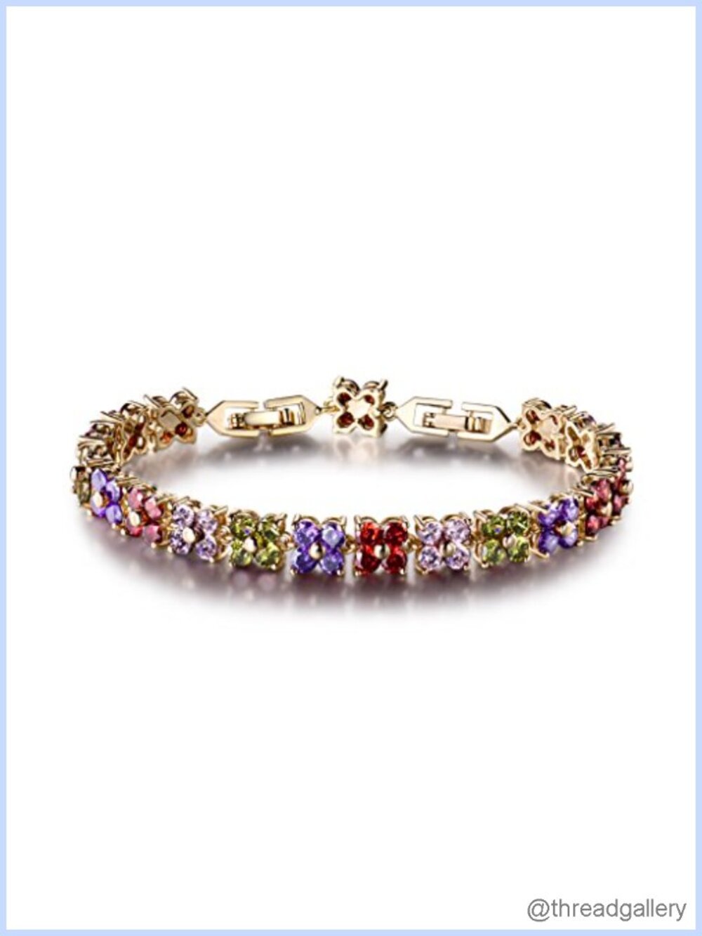 Gold Plated Brass Cubic Zirconia Tennis Bracelet Prong Set Elegant